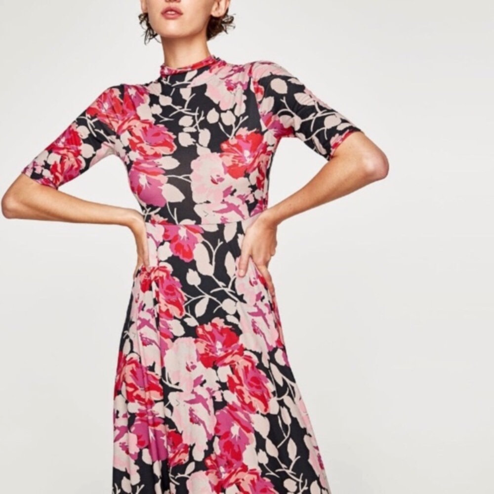 ❤️ZARA❤️ Pink Floral Dress